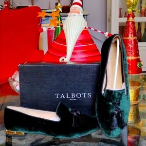 Talbots Spruce Green Flats with Tassels